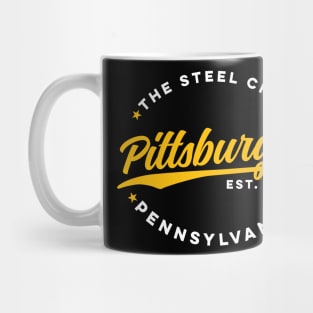 Vintage Pittsburgh Pennsylvania The Steel City USA Black Yellow Mug